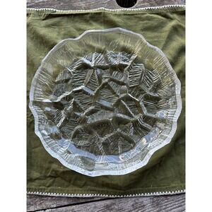 Vintage Hoya 11" Crystal Iceberg Dish Mid-century Modern MCM